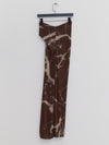 OUDE WAAG 25 autumn and winter printed draped knitted thread skirt OW-OW-25AW-SK03P2BR048-ZHYH brown and gray print